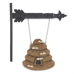 Wood Beehive Arrow Hanging