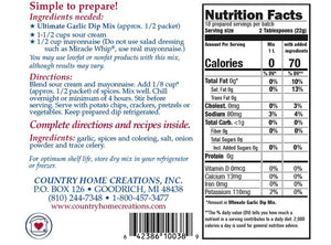 Ultimate Garlic Seasoning or Dip Mix